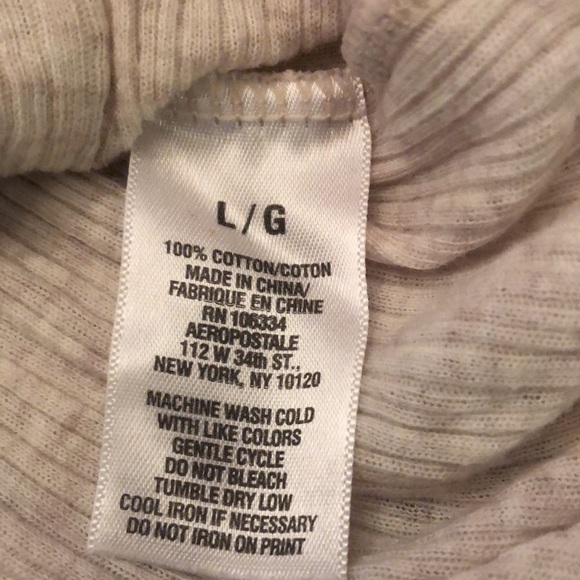 Aeropostale Fitted Hooded Ribbed Top in Oatmeal Size Large Juniors - Picture 8 of 9